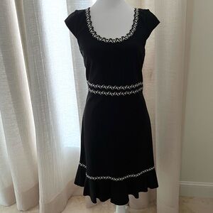 BeTseY JoHNson Black and White Patterned Women's Mini Dress